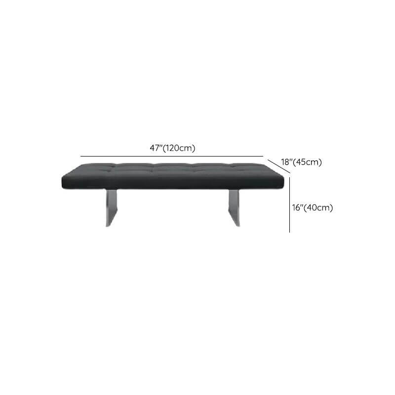 Functional black living room bench with soft seat