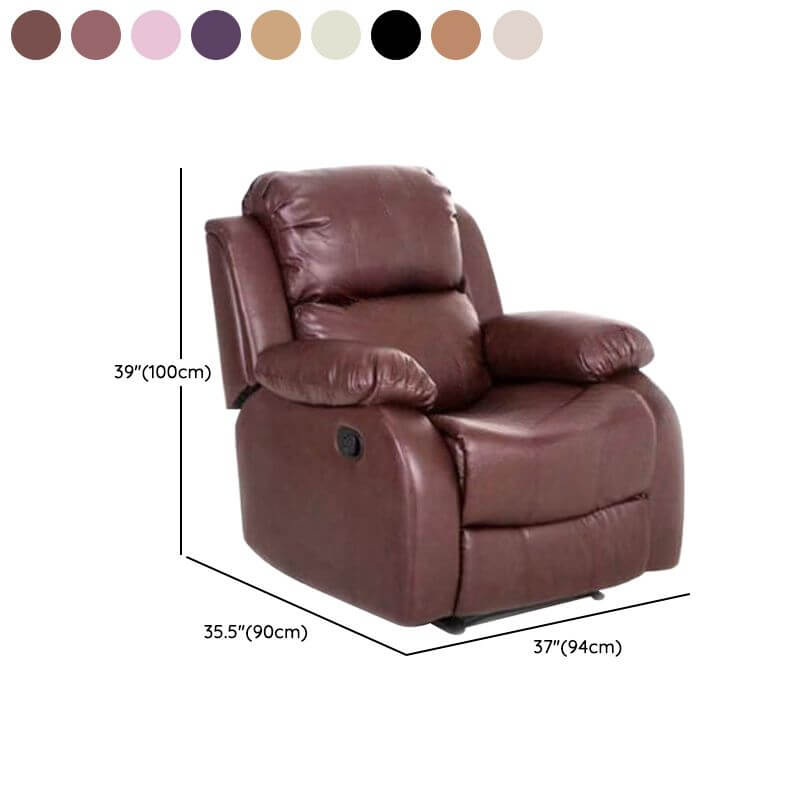 Modish Solid Color Timber Recliner Chair in Khaki