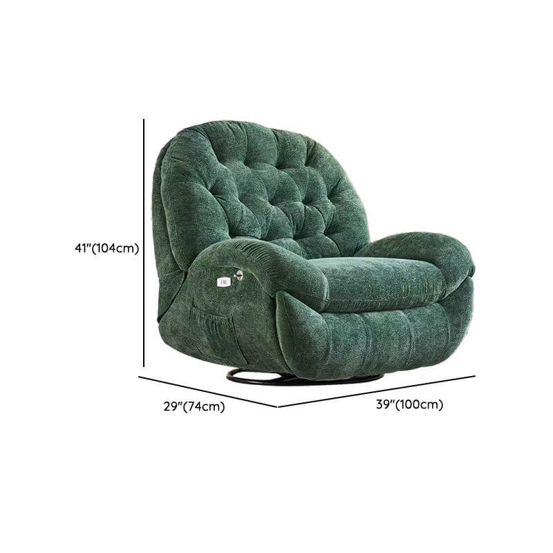 Light green chair recliner with independent foot movement