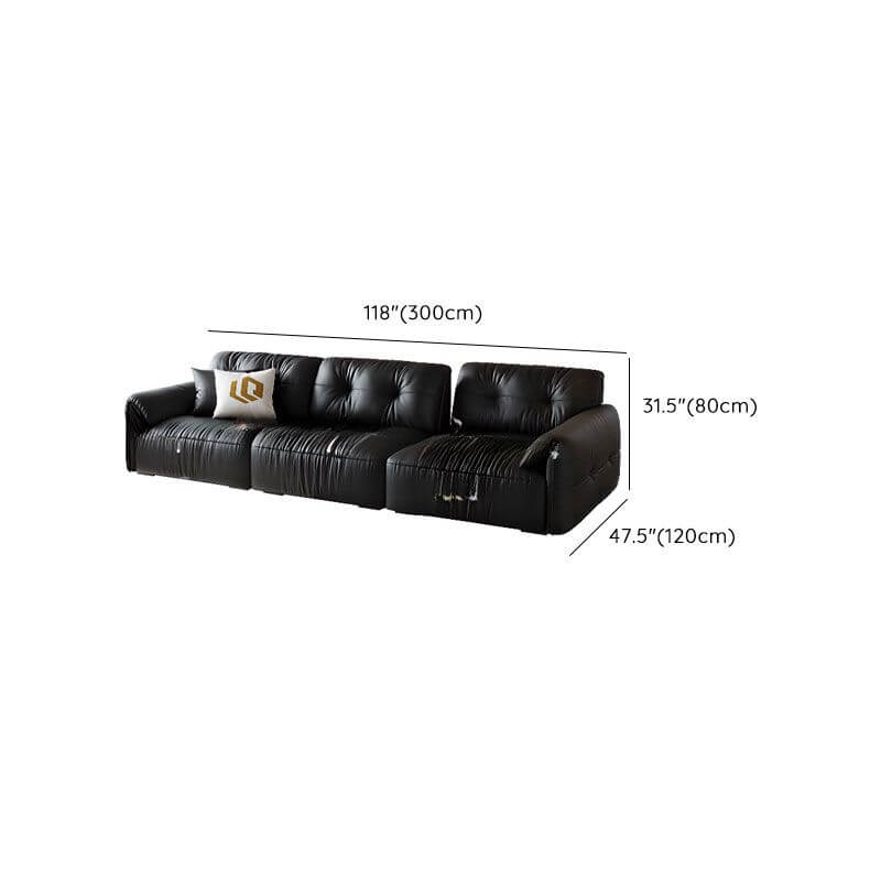 Stylish sofa against a minimalist wall