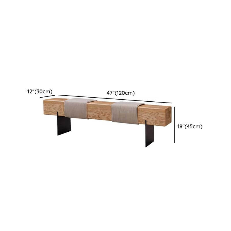 Cushioned Pine Wood Bench with Solid Color