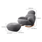 Grey Rocking Chair with Recessed Arms