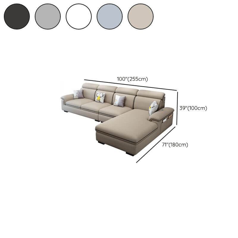 L-Shape Sofa with USB Port detail