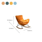 Nordic upholstered rocking chair in orange
