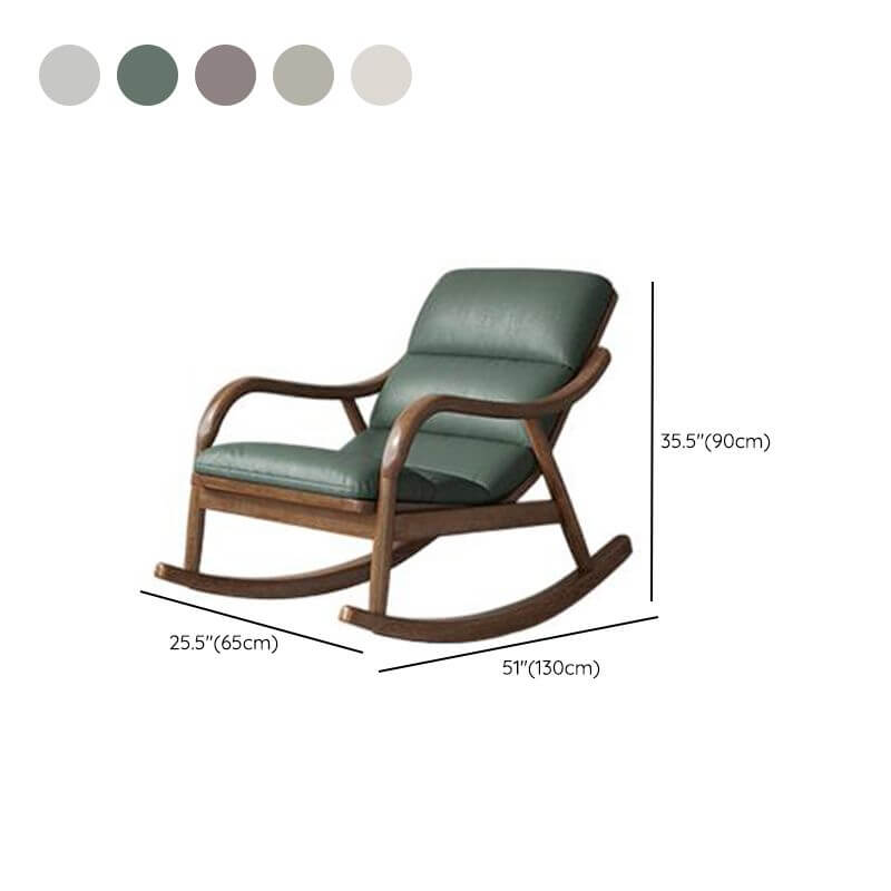 Khaki rocking chair with plush padding and elegant design