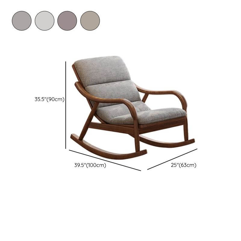 Nordic Wooden Rocking Accent Chair in Coffee