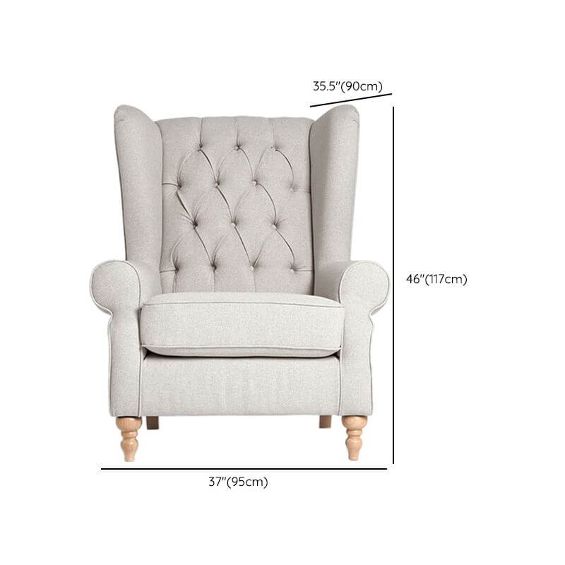 Cream and Sepia Solid Color Armchair