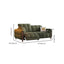Olive green sofa from multiple angles