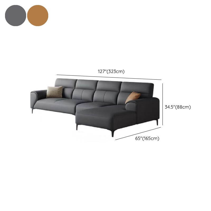 Versatile orange reclining sofa