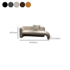 Chaise Longue Style Art Déco pour Salon en Couleur Unie, Résistance à l'Humidité, Chaise Longue à Accoudoir Gauche, et Accoudoir Carré