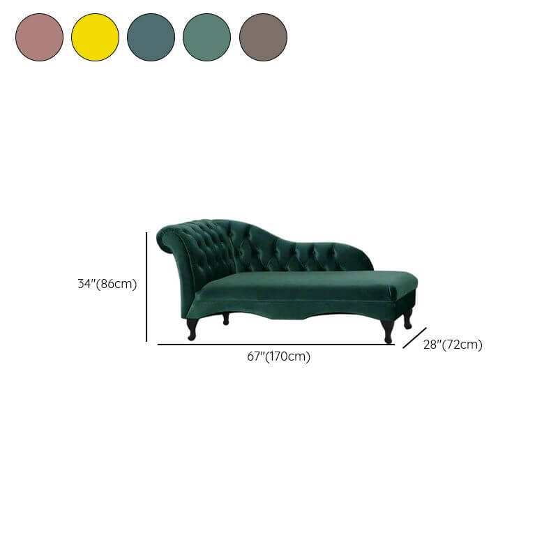 Left-arm chaise lounge in luxurious velvet upholstery