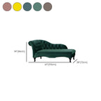 Left-arm chaise lounge in luxurious velvet upholstery