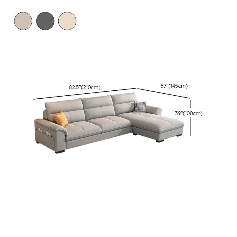 Stylish living space with L-shape sofa