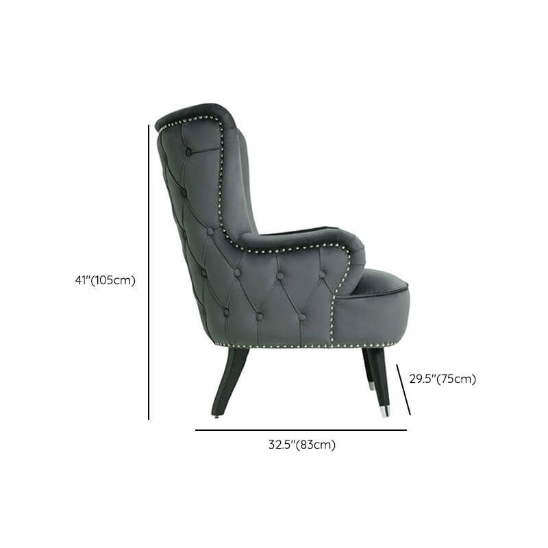 Retro Blue Cocoa Wingback Chair side view