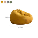 Retro orbicular armless bean bag chair in yellow