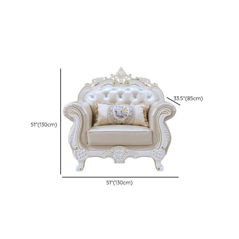 Stylish Rococo white sofa with decorative pillows