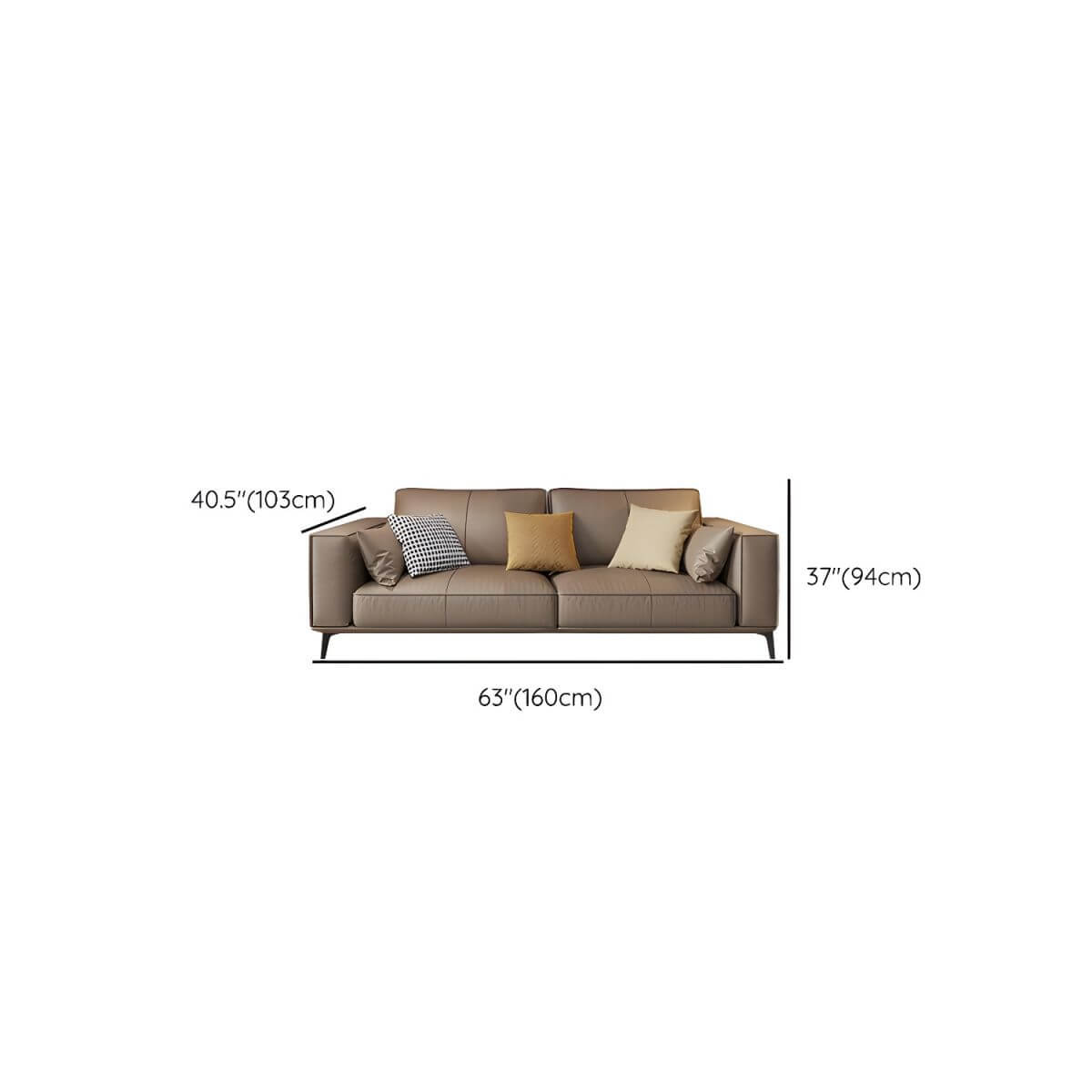 Sofa with plush pillows