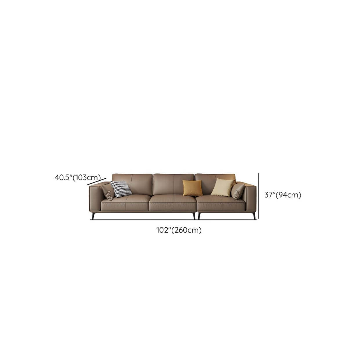Stylish leather sofa for gatherings