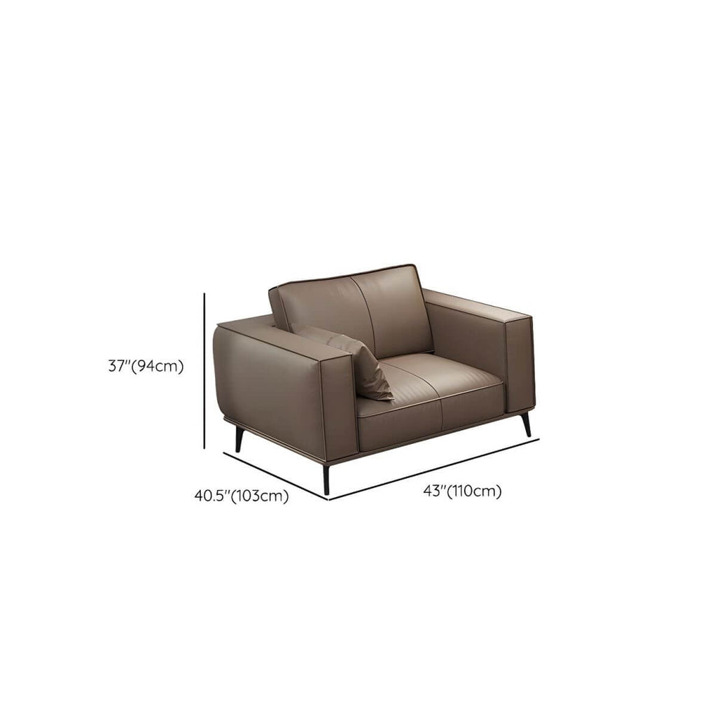 Comfortable leather sofa in living room