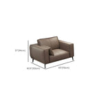 Comfortable leather sofa in living room