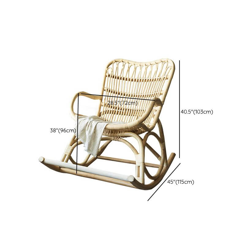 Scandinavian Rattan Rocking Chair side view