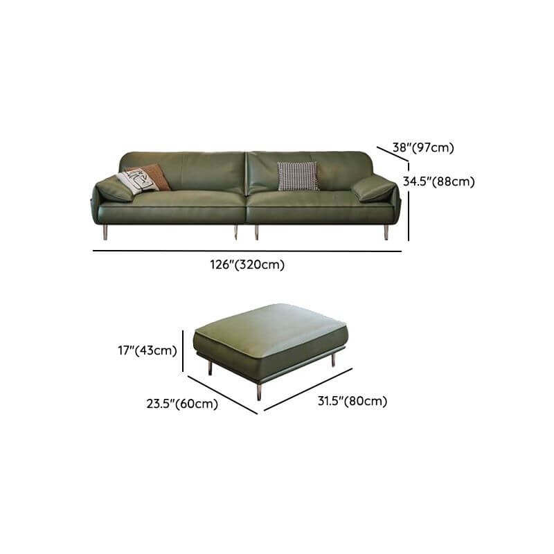 Pillow top arm detail on modern sofa