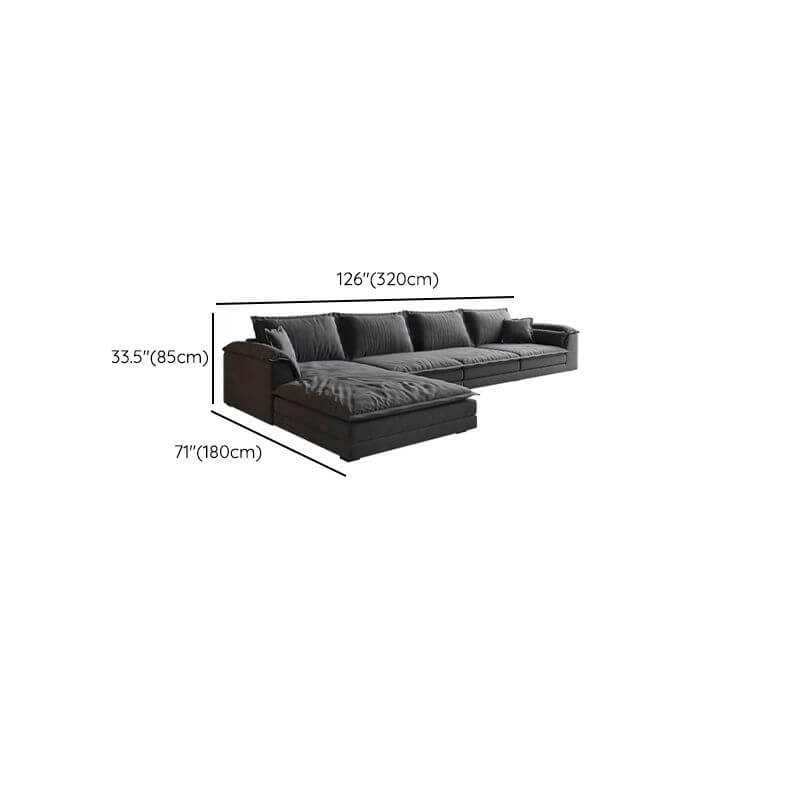 Scratch-proofed L-Shape Sofa Chaise in Dove Grey - front view