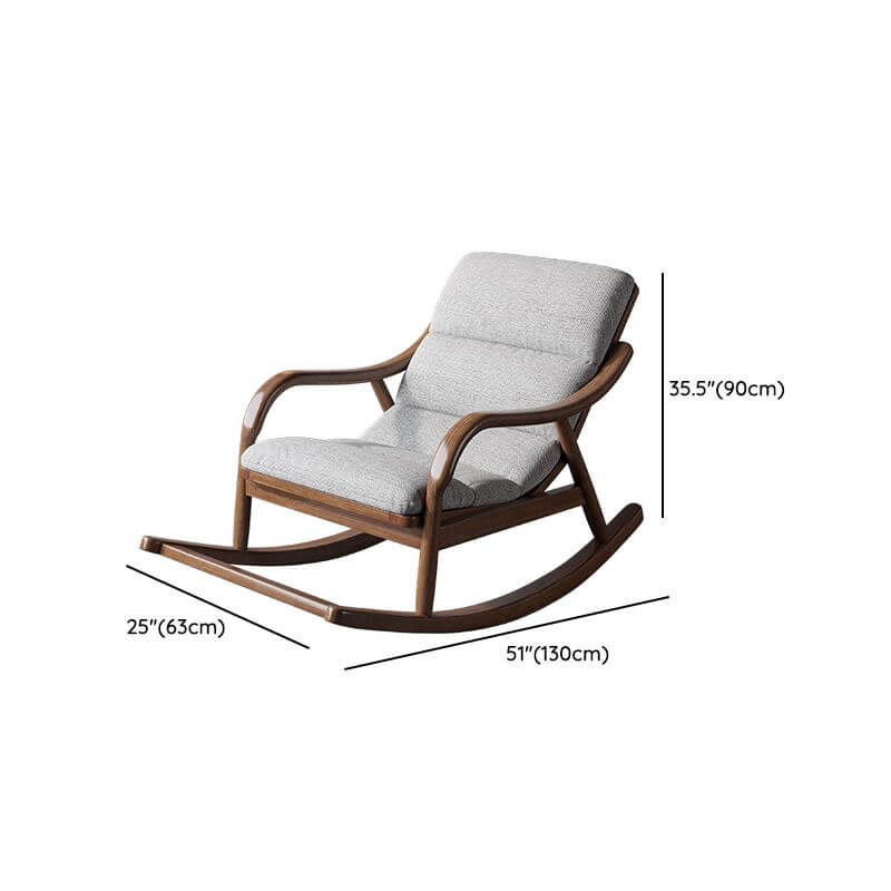Grey indoor rocking chair with cushion