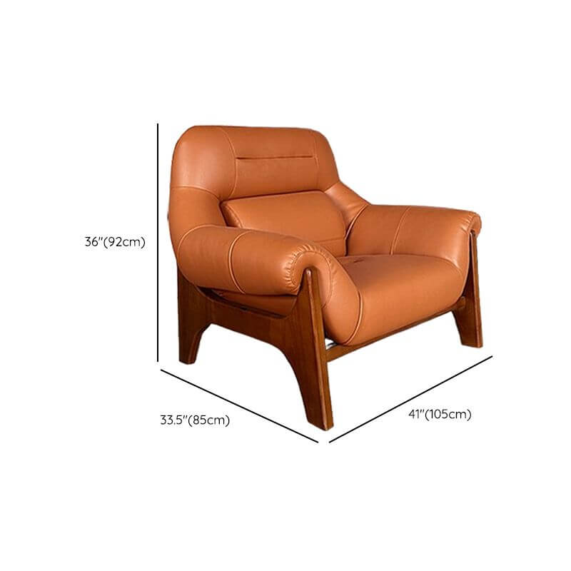 Arm chair showing its solid color finish