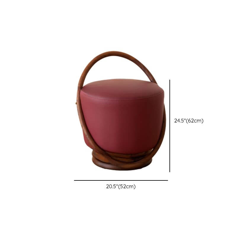 Simple solid color brown accent stool