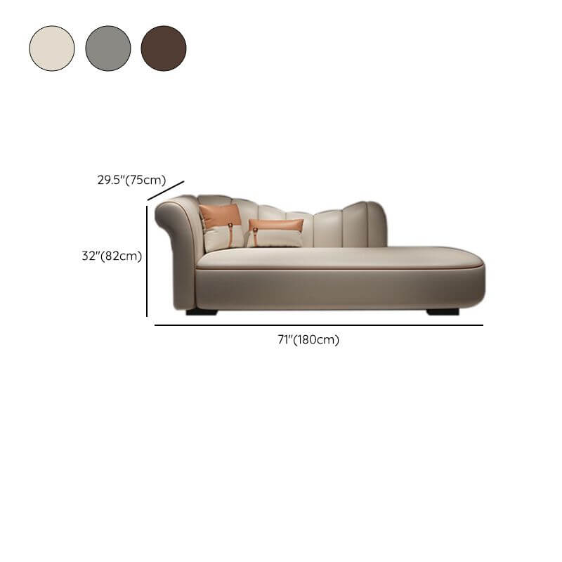 Solid color left-arm chaise lounge bench