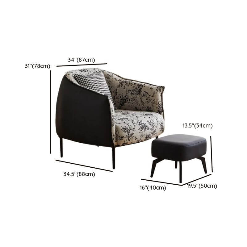 Comfortable armrest chair with ottoman