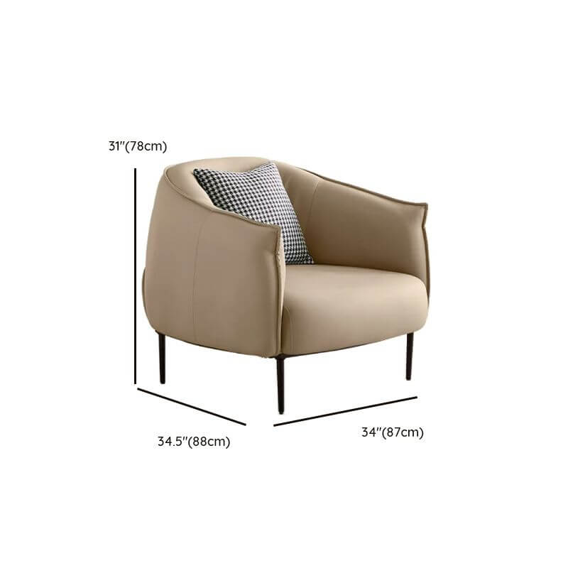 Apricot accent chair with pillow back