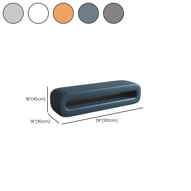 Orange accent bench styled in contemporary decor