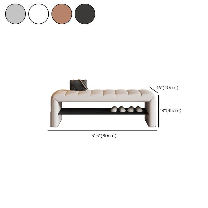 Close-up of Upholstered Bench with Storage