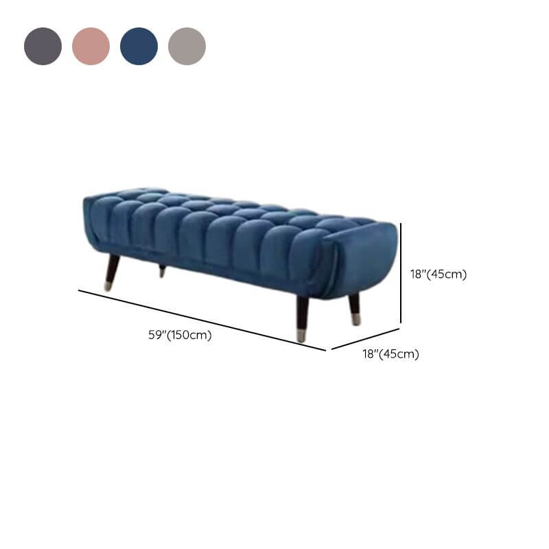 Peacock blue accent bench with tufting