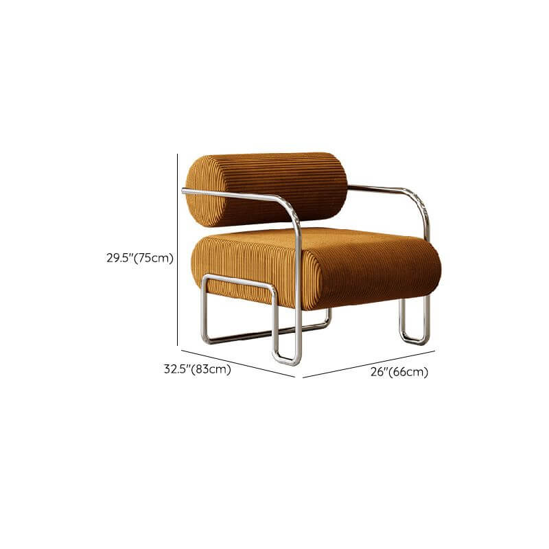 Solid color accent chair with armrests