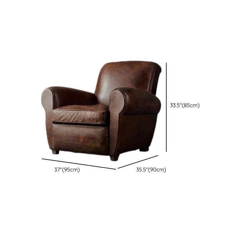 Simplistic Cocoa Foam Living Room Arm Chair front view