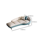 Simplistic cream padded chaise lounge chair side view