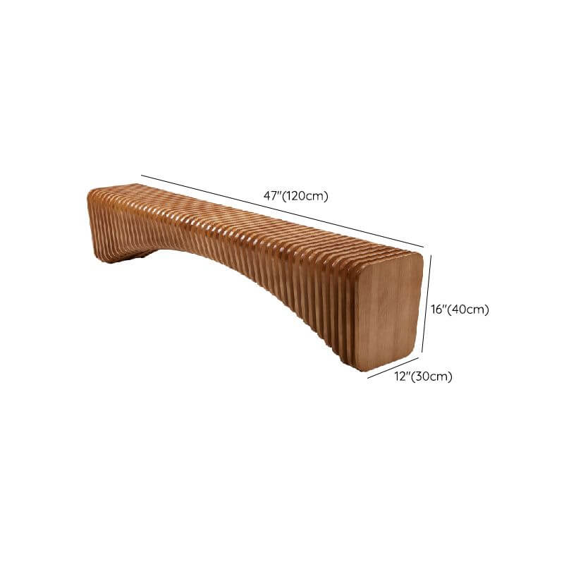 Solid color rectangular wood accent bench close-up