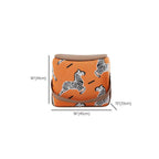 Genuine Leather Ottoman with Animal Print Design