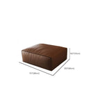 Brown Genuine Leather Footstool