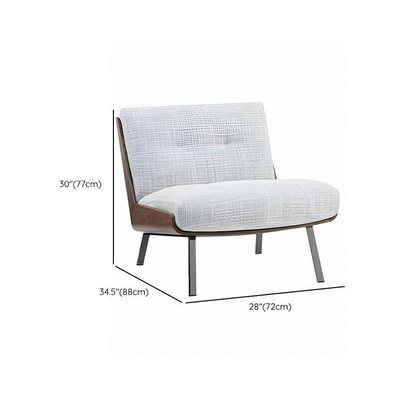 Stylish accent chair with fixed back and arms