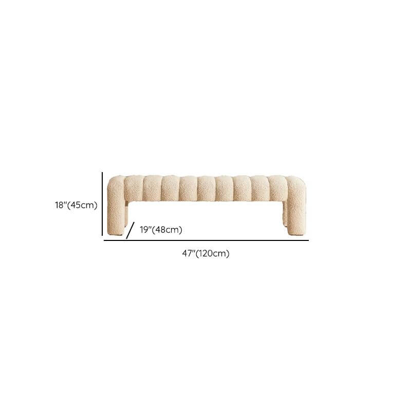Solid color cushioned bench in contemporary decor