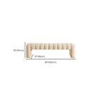 Simplistic solid color cushioned accent bench in off-white