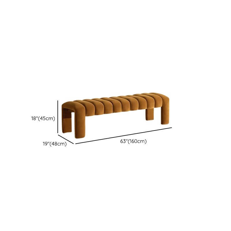 Beige accent bench with button-tufted design
