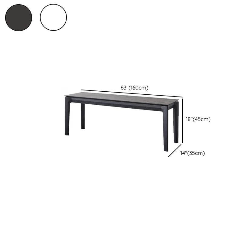 Elegant long solid color bench in black