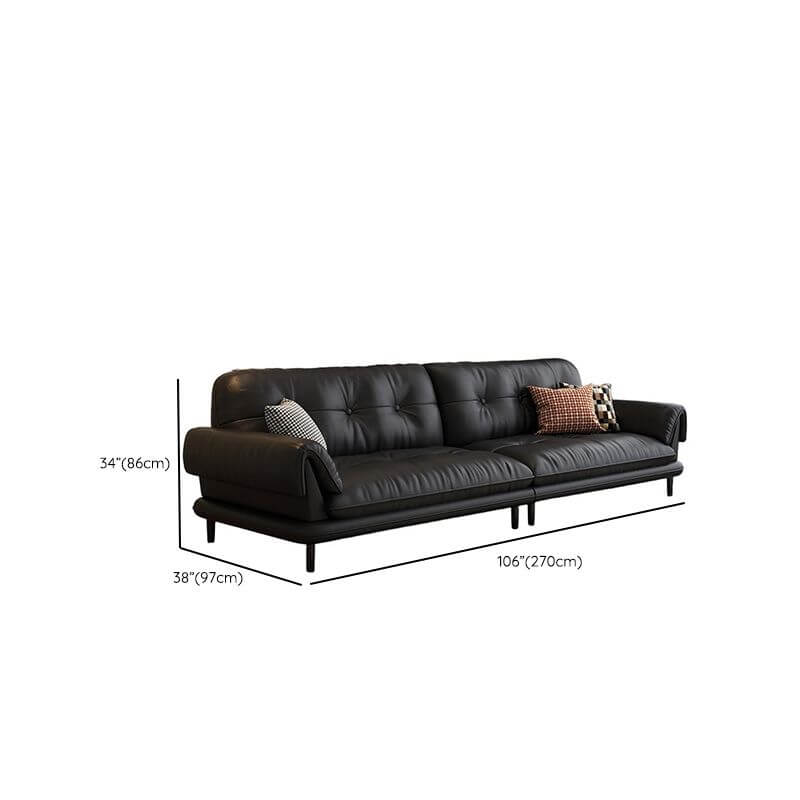 black sofa in contemporary decor