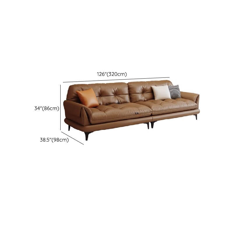 luxurious brown fabric couch