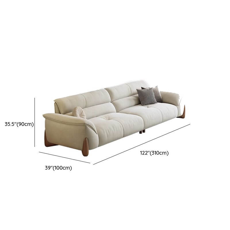 plush cushions on sofa